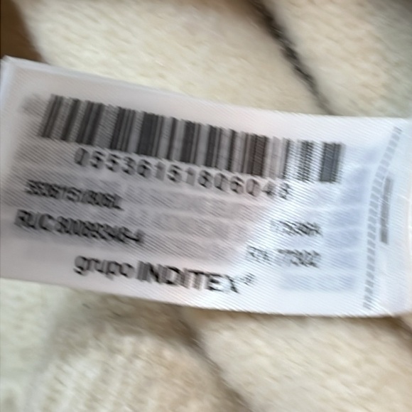 ZARA heavy soft IVORY knit SWEATER PIPING boxy slouchy wool acrylic crew neck Lg - Picture 10 of 15